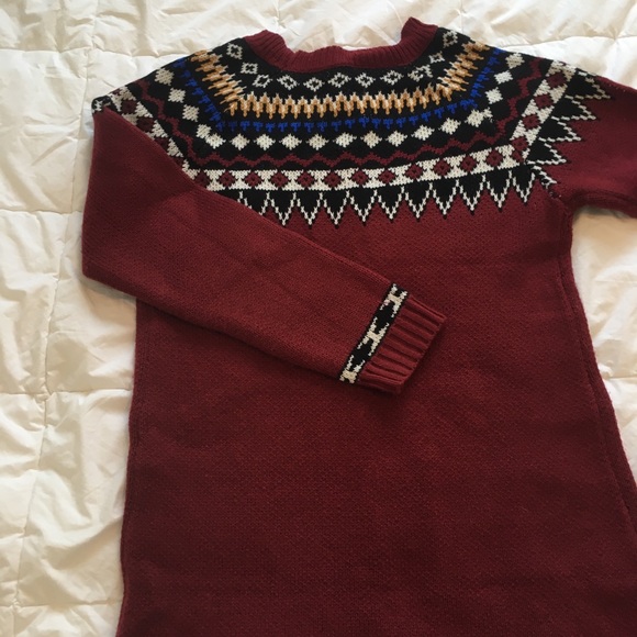 Reborn womens Icelandic style sweater red XL small fit. 3/4 sleeve 2/50💕 - Picture 3 of 6